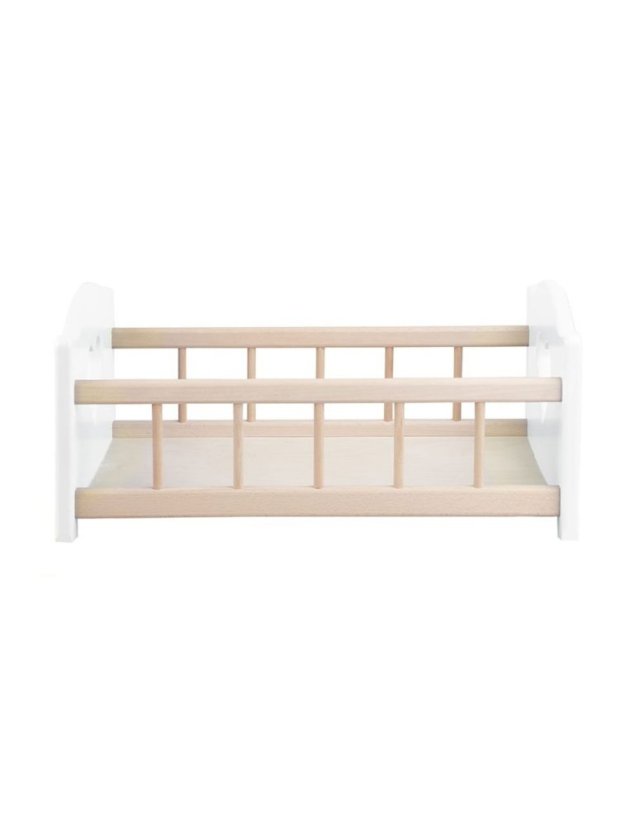 dřevěná postýlka pro panenky XL 50 cm bílá