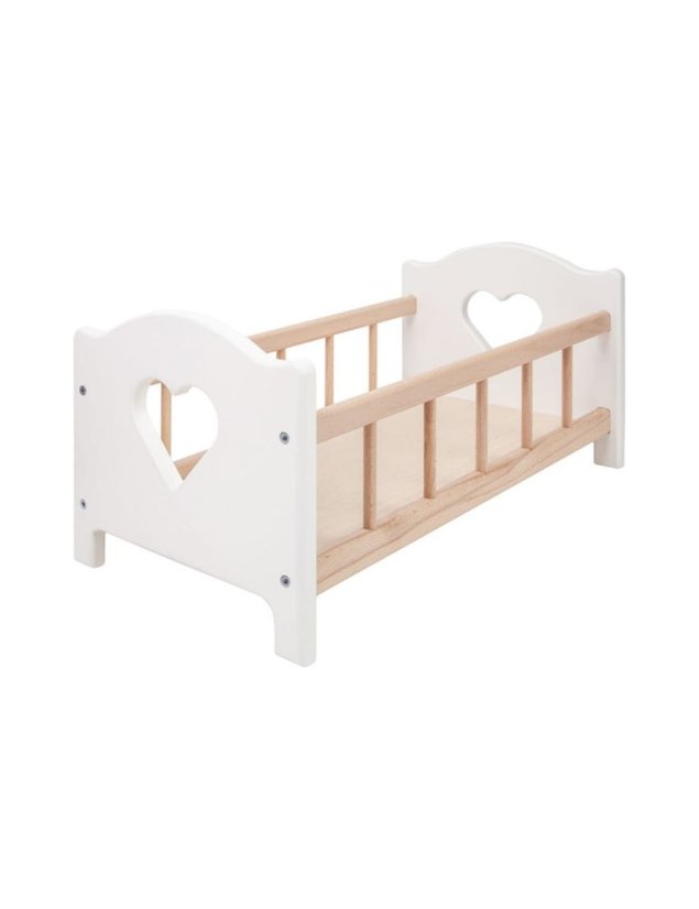 dřevěná postýlka pro panenky XL 50 cm bílá