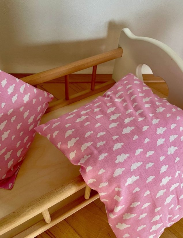 peřinky pro panenku - kolekce NĚŽNÁ - Barva: růžové mráčky