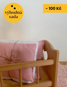 kolébka natural + peřinky růžové