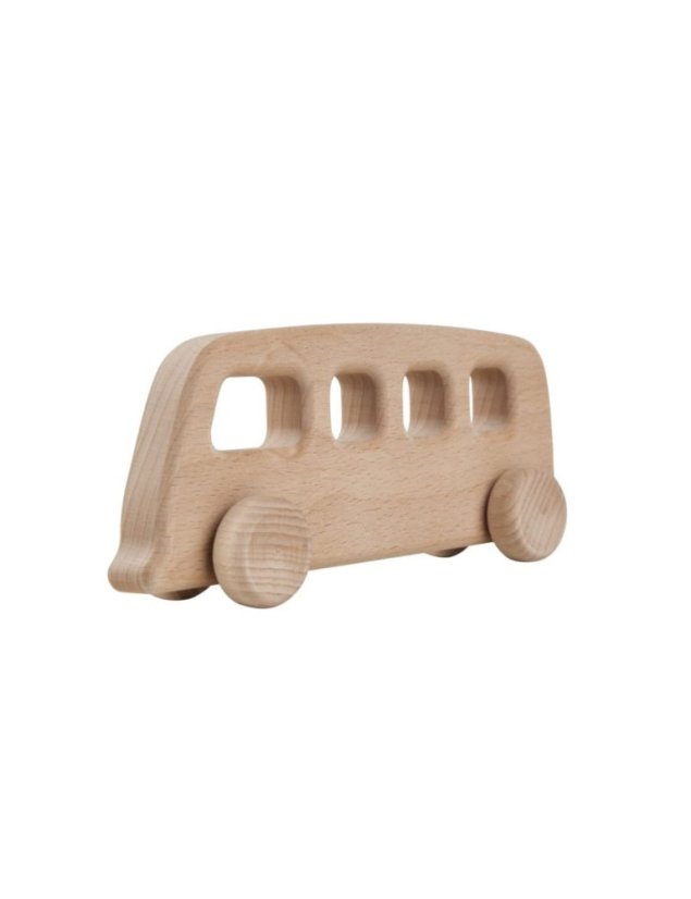 dřevěná designová hračka - autobus vintage - Barva: Natural