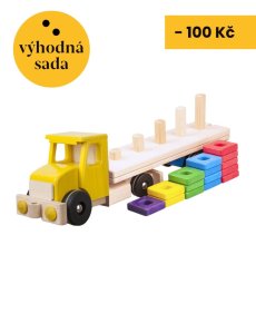 MAXI kamion žlutý + montessori počítadlo