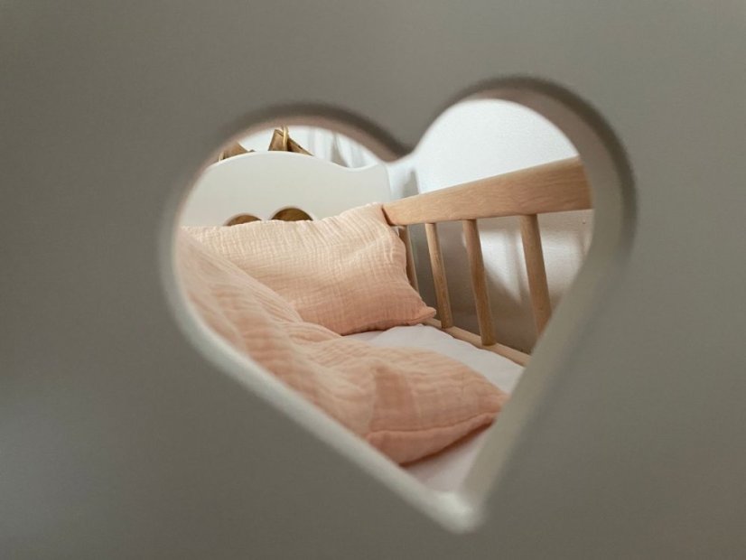 peřinky pro panenku - kolekce KUKU - Barva: Lososově krémová - mušelín