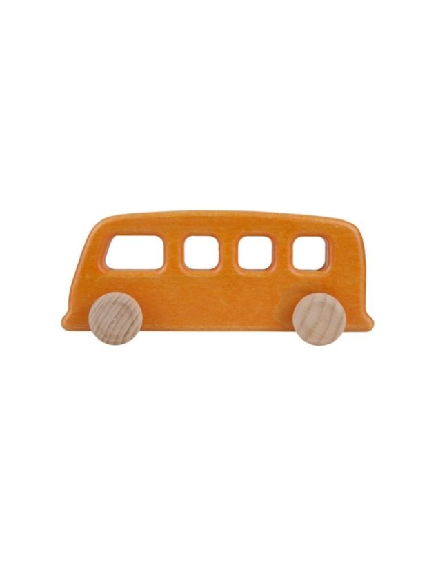 dřevěná designová hračka - autobus vintage - Barva: Oranžová