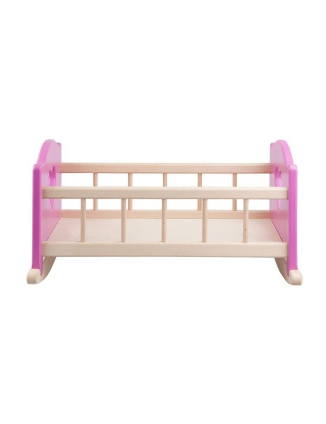 dřevěná kolébka pro panenky XL 52 cm  růžová