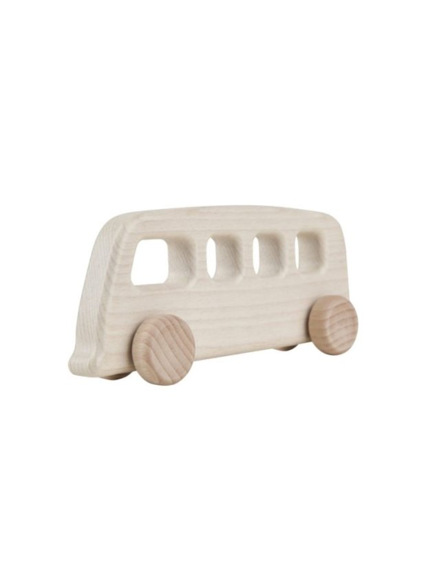 dřevěná designová hračka - autobus vintage - Barva: Bílá