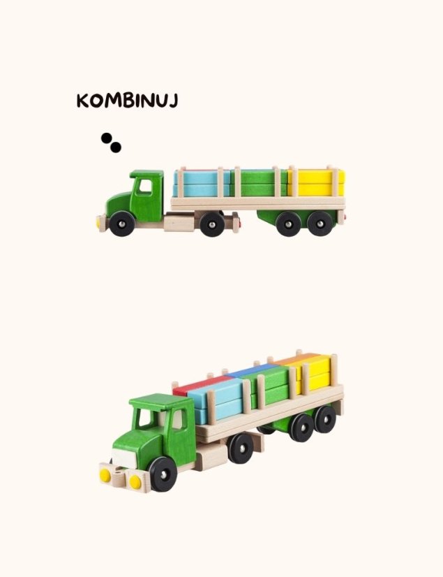 dřevěná skládačka montessori s duhovými kostkami