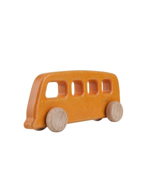 dřevěná designová hračka - autobus vintage - Barva: Oranžová