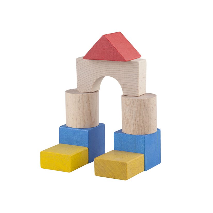 dřevěné kostky barevné 30 ks