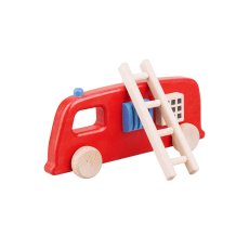 dřevěné hasičské auto