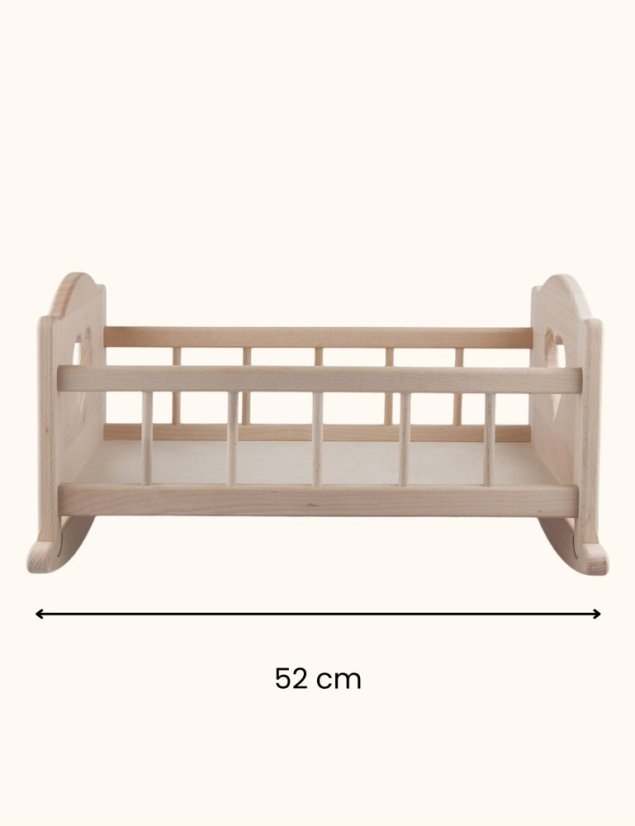 dřevěná kolébka pro panenky XL 52 cm  bílá