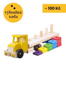 MAXI kamion žlutý + montessori počítadlo