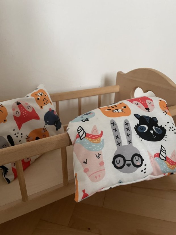 peřinky pro panenku - kolekce ZVÍŘÁTKA - Barva: duhová zvířátka